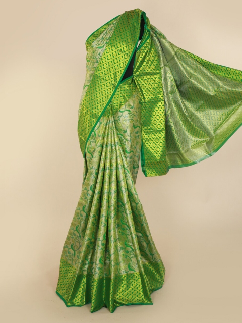 

Pothys Green Pure Silk Woven Design Kanjeevaram Saree