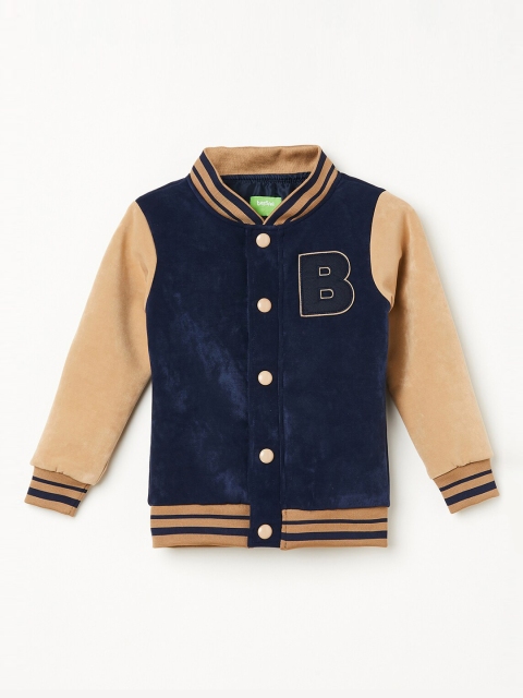 

Bossini Boys Navy Blue Solid Varsity Jacket