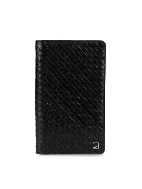 

Da Milano Men Black Textured Leather Card Holder