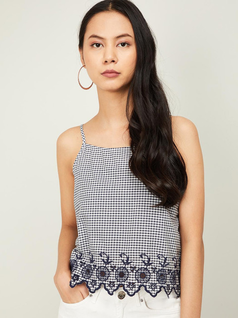 

Ginger by Lifestyle Women Blue Checked Top