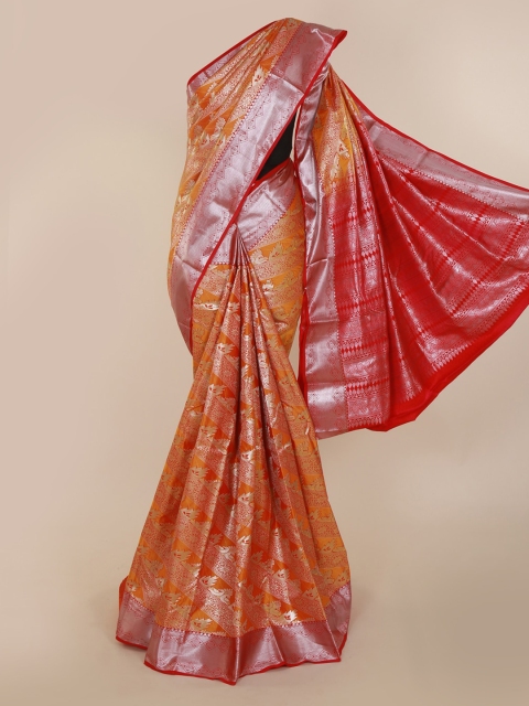 

Pothys Orange Pure Silk Woven Design Kanjeevaram Saree