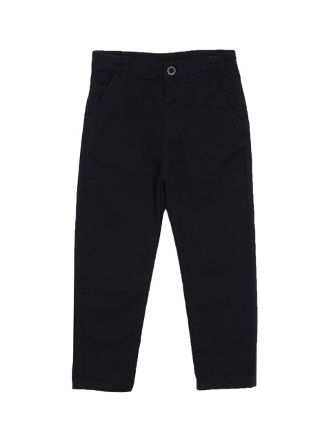 

Aomi Boys Black Regular Fit Solid Chinos