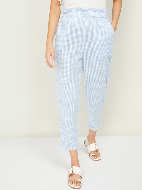 

Ginger by Lifestyle Women Blue Regular Fit Solid Regular Trousers