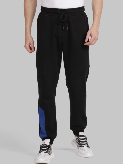 

ANTHEM Men Black & Blue Solid Slim-Fit Joggers