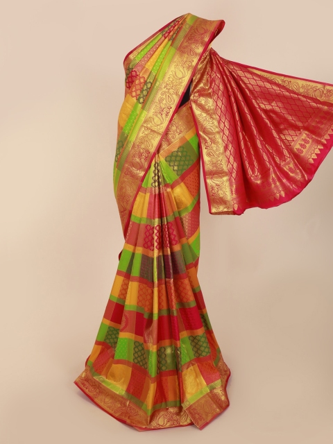 

Pothys Multicoloured Pure Silk Woven Design Kanjeevaram Saree, Multi