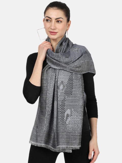 

Monte Carlo Women Grey & White Printed Stole