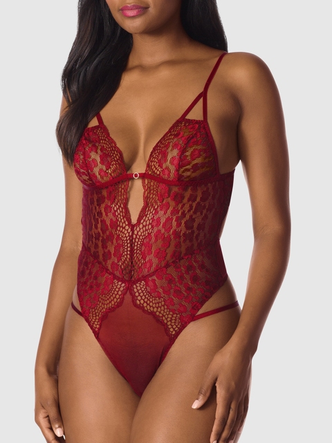 

La Senza Women Red Lace Sleep Bodysuit