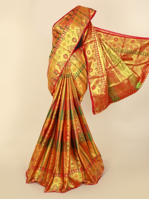 

Pothys Orange Pure Silk Woven Design Kanjeevaram Saree