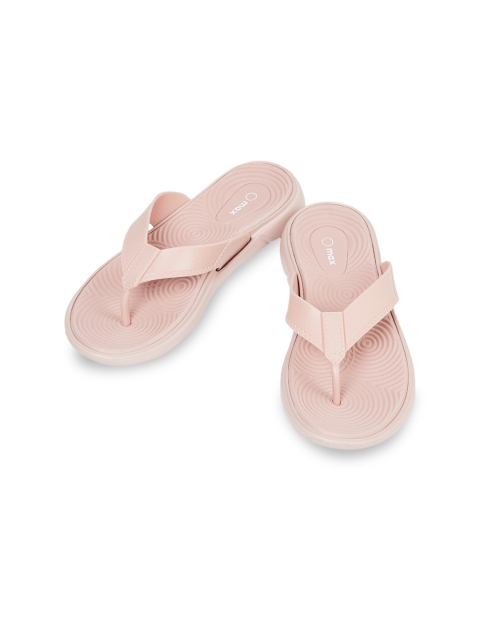 max Women Pink Solid Open Toe Flats