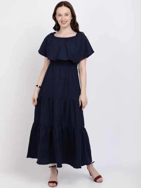 

Vedic Women Navy Blue Solid Maxi Dress