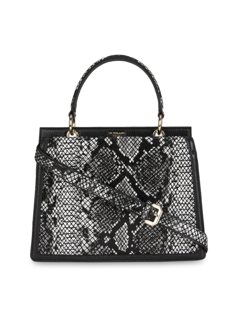 

Da Milano Off-White & Black Textured Handheld Bag