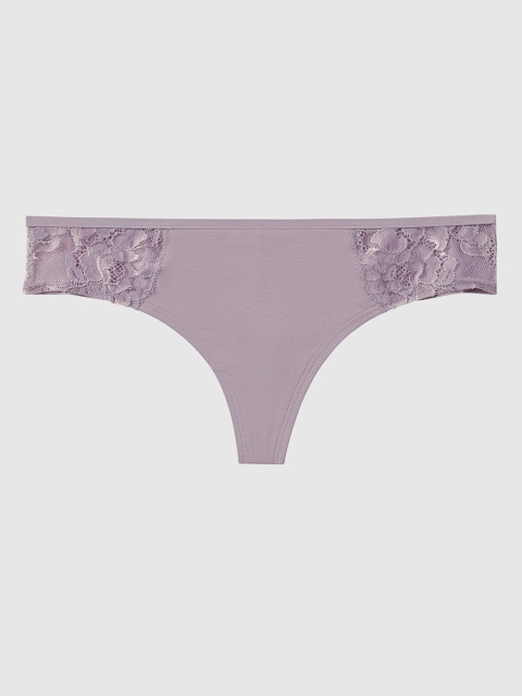 

La Senza Women Purple Solid Remix Ultrasoft Lace Thongs-11111008-76B3