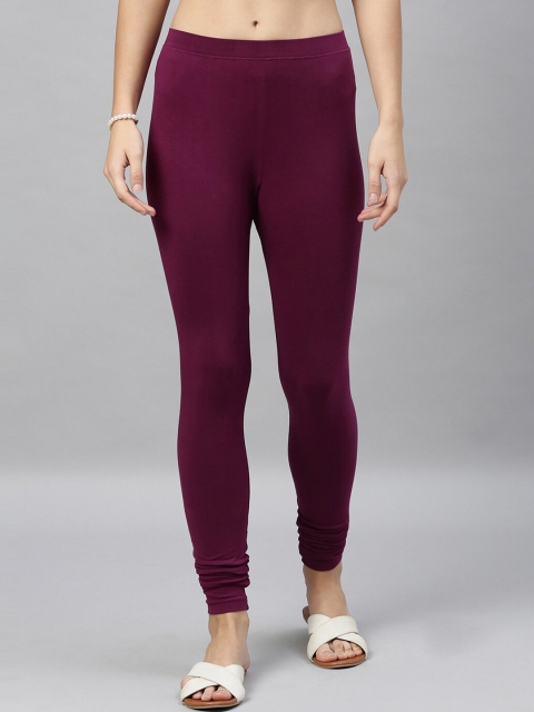 

Kryptic Women Purple Solid Churidar-Length Leggings