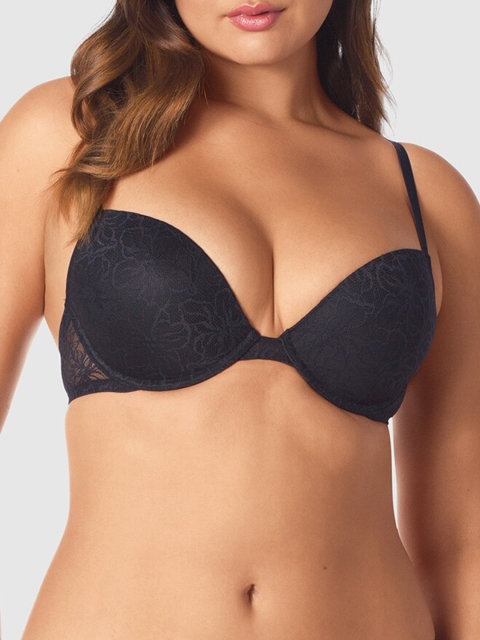 

La Senza Black Lace Plunge Lightly Padded Underwired Bra 11157050-03YZ