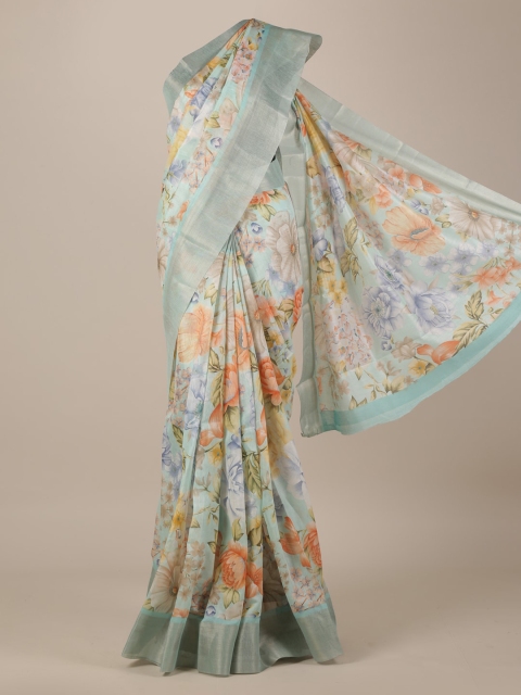 

Pothys Blue Woven Design Jute Silk Saree