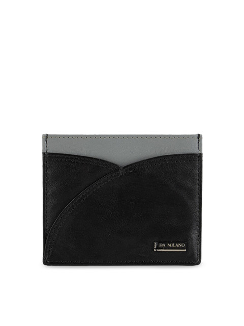 

Da Milano Men Black & Grey Colourblocked Leather Card Holder