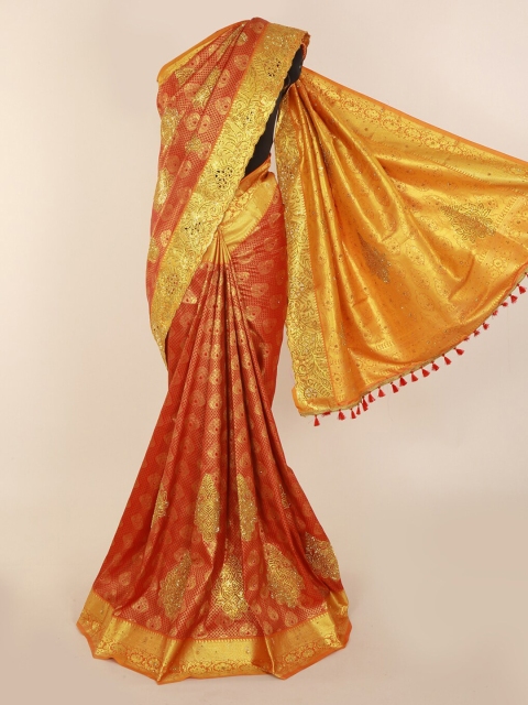 

Pothys Red Pure Silk Woven Design Kanjeevaram Saree