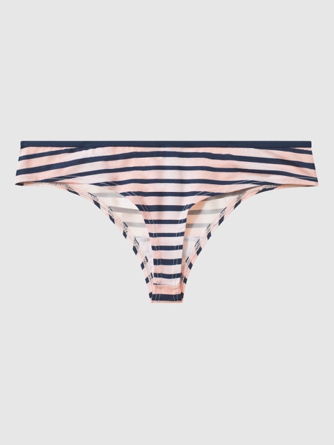 

La Senza Pink & Navy Blue Striped Remix Ultrasoft Thongs 11136215-4JB9