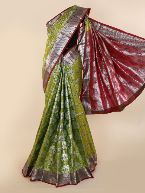 

Pothys Green Checked Saree