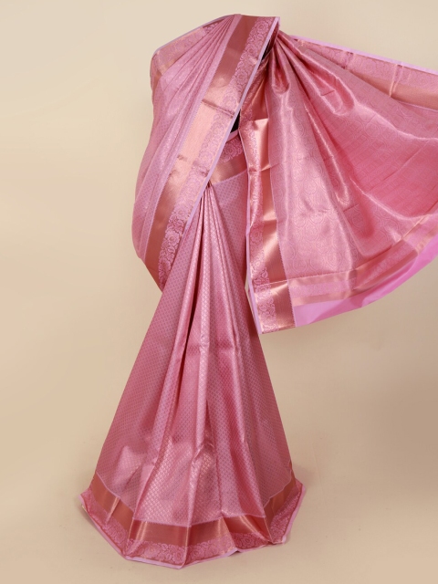 

Pothys Pink & Rose Gold-Coloured Pure Silk Woven Design Kanjeevaram Saree