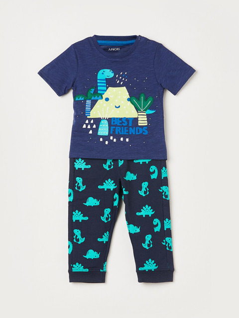 

Juniors by Lifestyle Infant-Boys Navy Blue & Black Printed Night Suit 8903733041024