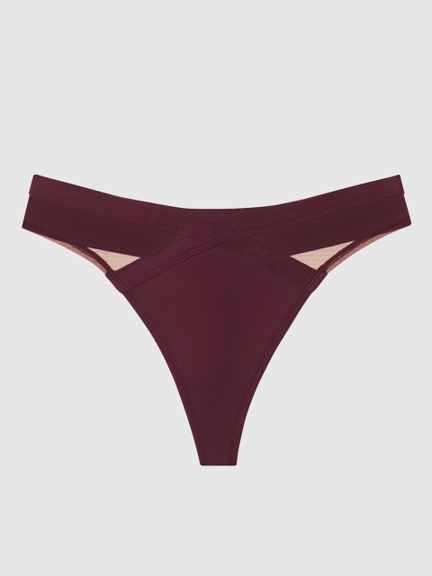 

La Senza Women Burgundy Solid Remix Ultrasoft Thongs 11144304-09WT