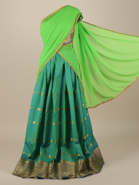 

Pothys Green Woven Design Poly Chiffon Saree