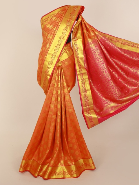 

Pothys Orange Pure Silk Woven Design Kanjeevaram Saree