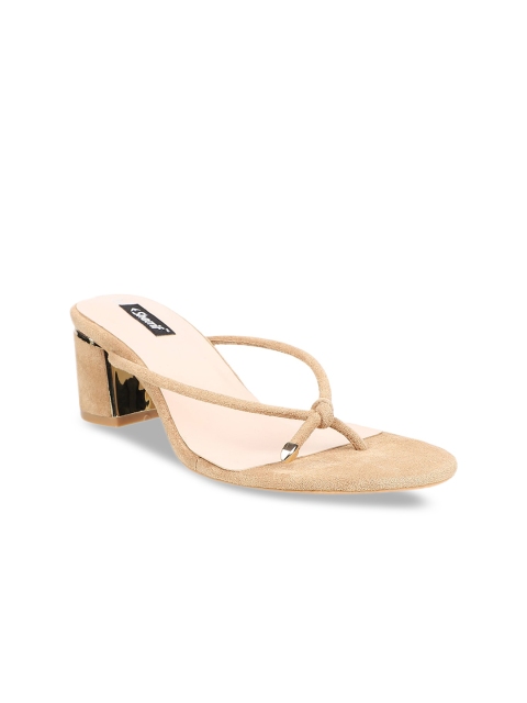 

Sherrif Shoes Women Beige Embellished Block Heels