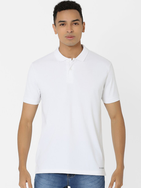 

MARCA Disati Men White Solid Polo Collar T-shirt
