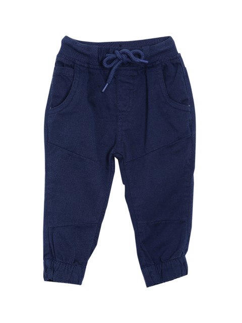 

Aomi Boys Navy Blue Regular Fit Solid Joggers