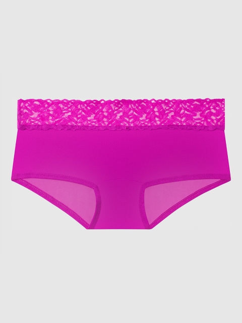

La Senza Women Fuchsia Pink Solid Remix Cotton Boyshorts 11152329-0TQA