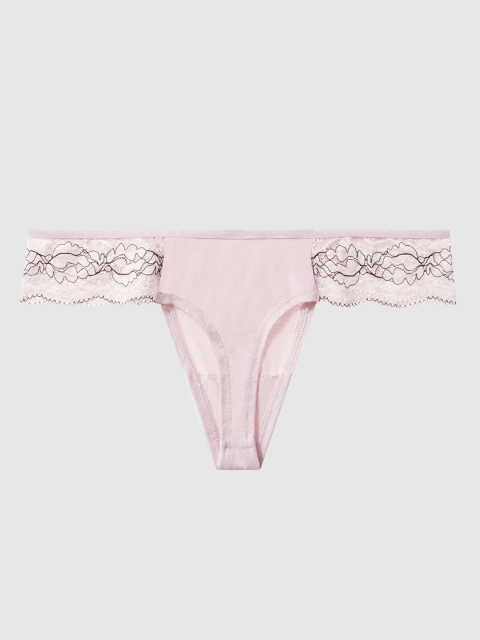 

La Senza Women Pink Solid Remix Ultrasoft Thongs 11139257-4BDB