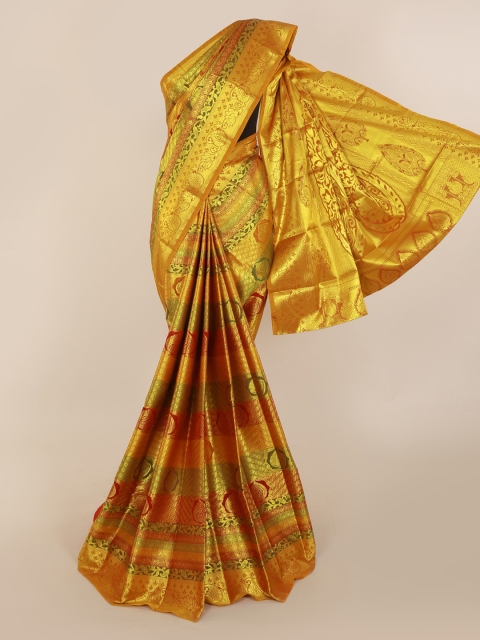 

Pothys Gold-Toned Pure Silk Woven Design Kanjeevaram Saree