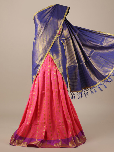 

Pothys Blue & Pink Tissue Woven Design Saree