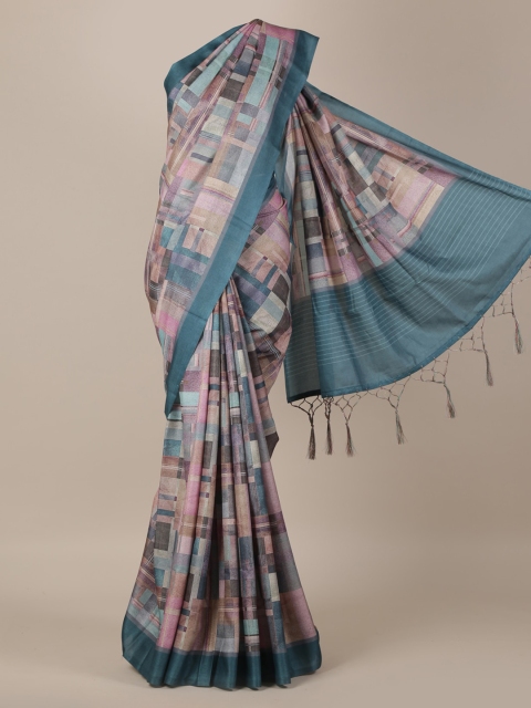 

Pothys Multicoloured Printed Jute Silk Saree, Multi