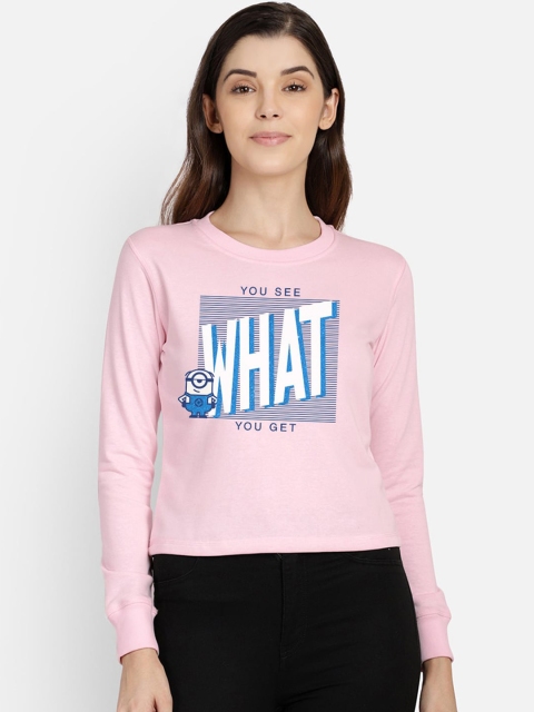 

Free Authority Minnions Print Pink Sweatshirt for Women