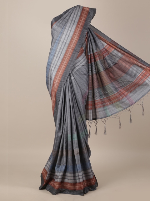 

Pothys Grey Woven Design Jute Silk Saree