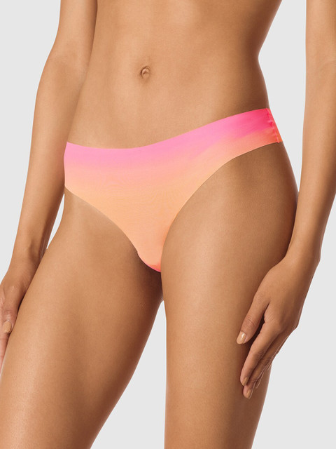 

La Senza Women Pink & Peach-coloured Colourblocked No Show Thongs 11152314-4KVK