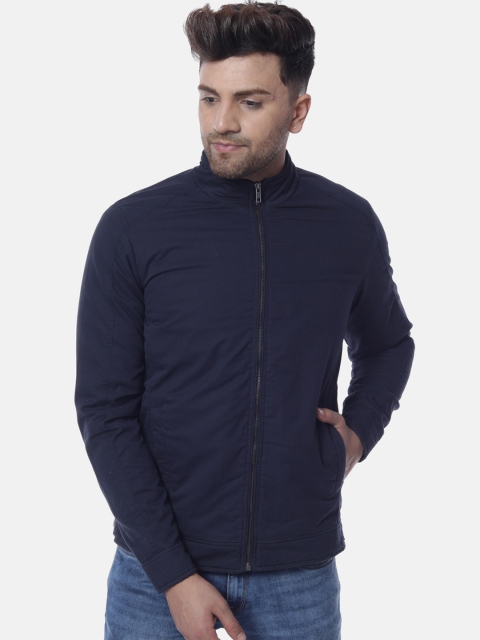 

Pierre Carlo Men Navy Blue Solid Sporty Jacket