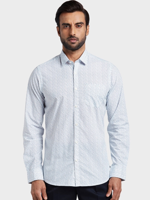 

ColorPlus Men White Regular Fit Printed Casual Shirt