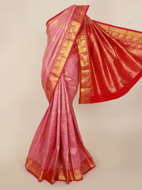 Pothys Pink Pure Silk Woven Design Kanjeevaram Saree