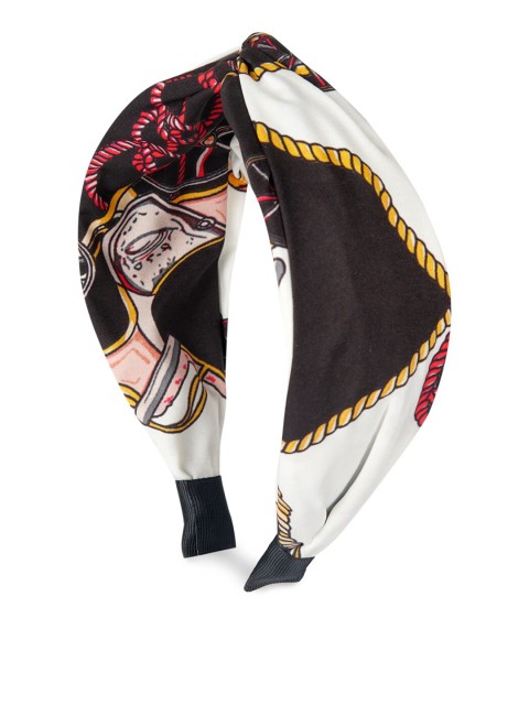 

YoungWildFree Women White & Black Printed Hairband