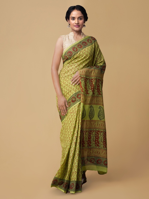 

Unnati Silks Green Printed Kota Saree