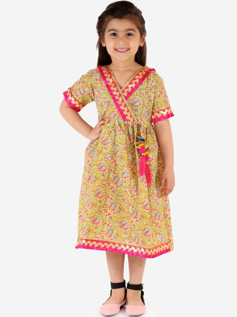 

KID1 Girls Green Printed A-Line Dress