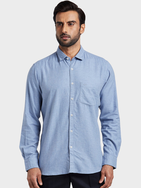 

ColorPlus Men Blue Tailored Fit Solid Casual Shirt