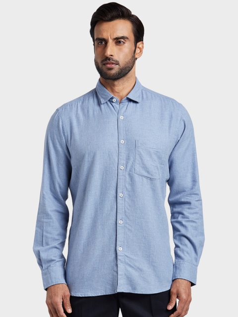

ColorPlus Men Blue Tailored Fit Solid Casual Shirt