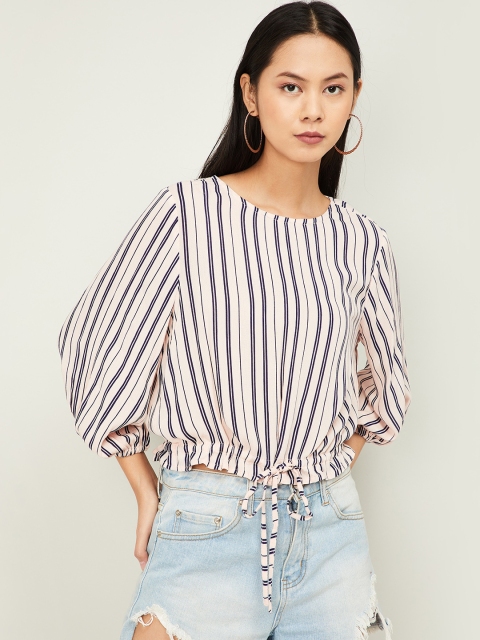 

Ginger by Lifestyle Women Pink Striped Top
