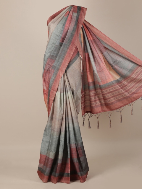 

Pothys Green Striped Jute Silk Saree