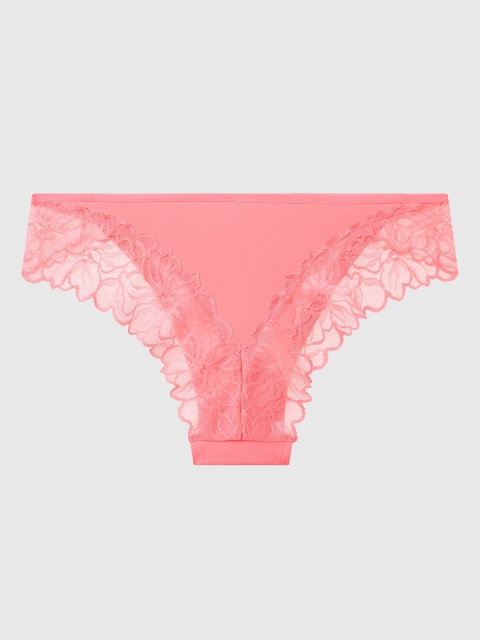 

La Senza Women Pink Self Design Lace Bikini Briefs 11158044-2PY7